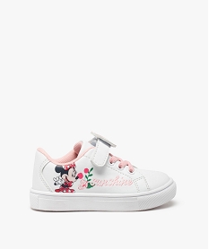 baskets bebe fille a lacets et scratch - minnie blancB981101_1