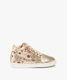GEMO Baskets bébé fille dessus cuir fermeture zip – NA! dore