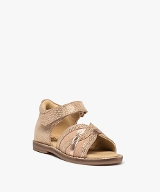 sandales premiers pas bebe fille dessus cuir metallise - na! beige sandales et nu-piedsB983801_2