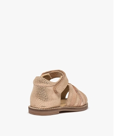 sandales premiers pas bebe fille dessus cuir metallise - na! beige sandales et nu-piedsB983801_4