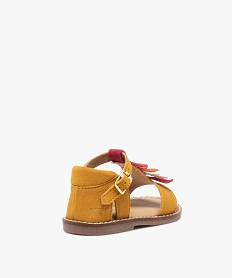 sandales bebe fille dessus cuir a franges colorees - na! jaune