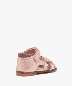 sandales bebe fille a brides scratch et fleurs en cuir - na! rose sandales et nu-piedsB984501_4