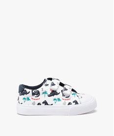 tennis bebe garcon en toile imprimee dinosaures blanc baskets et tennisB985601_1