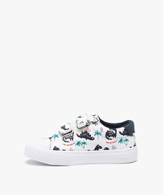 tennis bebe garcon en toile imprimee dinosaures blanc baskets et tennisB985601_3