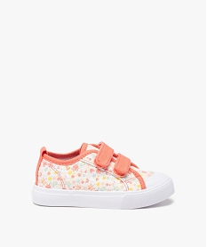 tennis bebe fille en toile imprimee mille fleurs orange baskets et tennisB986101_1