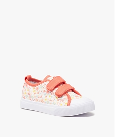 tennis bebe fille en toile imprimee mille fleurs orange baskets et tennisB986101_2