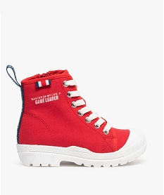 GEMO Baskets garçon semi-montantes en toile unie rouge standard