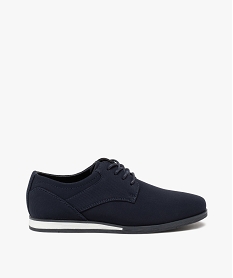 derbies garcon en toile unie et semelle contrastante bleu chaussures bassesB986701_1