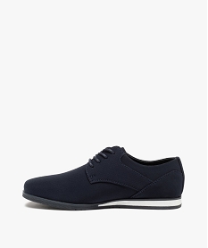 derbies garcon en toile unie et semelle contrastante bleu chaussures bassesB986701_3