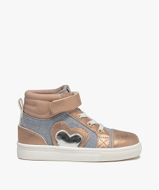 GEMO Baskets fille semi-montantes à détails métallisés bleu standard