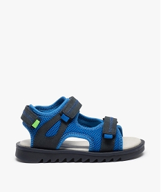 GEMO Sandales sport garçon à semelle crantée et brides scratch bleu standard