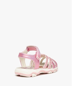 sandales fille pailletees et irisees a scratch pat patrouille rose