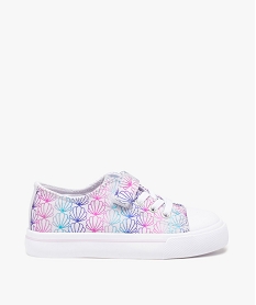 baskets fille en toile a lacets elastiques - les supaires violet tennis en toileB994101_1