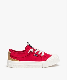 GEMO Baskets garçon en toile unie et bout renforcé rouge standard