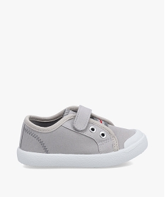 GEMO Baskets garçon en toile unie et bout renforcé gris standard
