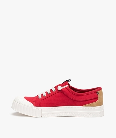 baskets garcon en toile unie a lacets elastiques rouge tennis en toile du 24 au 40B999001_3