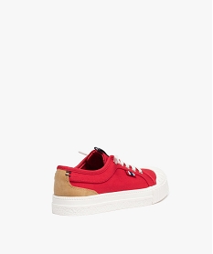 baskets garcon en toile unie a lacets elastiques rouge tennis en toile du 24 au 40B999001_4