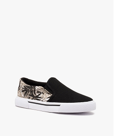 tennis garcon en toile bicolore style slip-on noirB999201_2