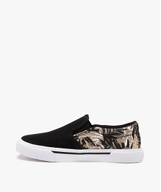 tennis garcon en toile bicolore style slip-on noir tennis en toile du 24 au 40B999201_3