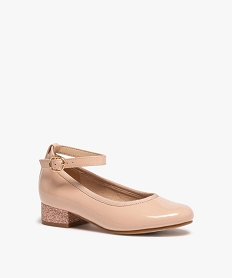 ballerines fille vernies a talon paillete et bride de cheville beige ballerinesC003801_2