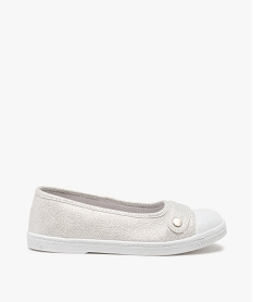 ballerines fille en toile brillante et bout renforce gris tennis en toileC005001_1