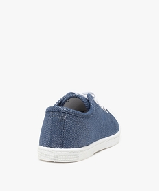 baskets fille en toile a bout renforce fermeture lacets bleu tennis en toileC005101_4