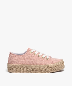 GEMO Tennis fille en toile à semelle plateforme en cordelette rose standard