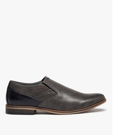 GEMO Derbies homme sans lacets à détails contrastants gris standard