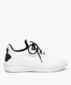 baskets homme running bicolores en mesh a lacets blancC009301_1