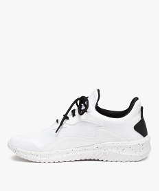 baskets homme running bicolores en mesh a lacets blancC009301_3