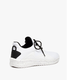baskets homme running bicolores en mesh a lacets blancC009301_4