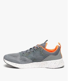 baskets homme running legeres en mesh a details fluo gris baskets et tennisC009601_3