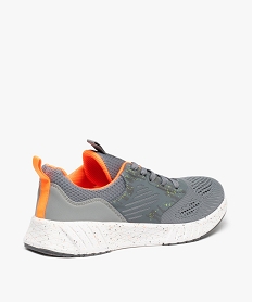 baskets homme running legeres en mesh a details fluo gris baskets et tennisC009601_4