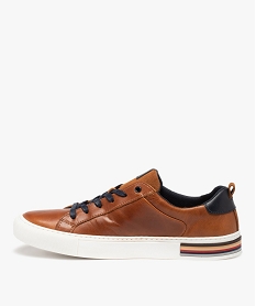 baskets homme dessus cuir a lacets - taneo orange baskets et tennisC010401_3