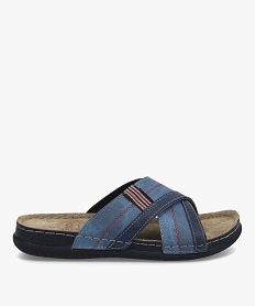 GEMO Mules homme confort à brides croisées Bleu