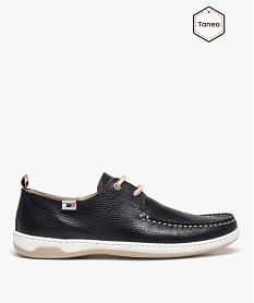 GEMO Chaussures bateau homme dessus cuir uni - Tanéo Bleu