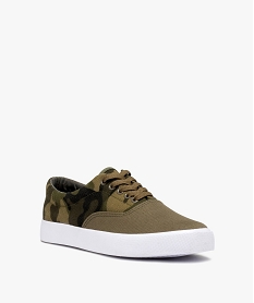 baskets homme en toile style retro tennis vert baskets et tennisC014001_2