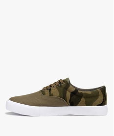 baskets homme en toile style retro tennis vert baskets et tennisC014001_3