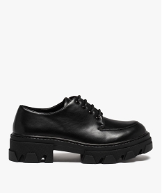 derbies femme unis a semelle epaisse et crantee noirC015701_1