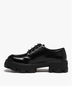 derbies femme unis a semelle epaisse et crantee noirC015701_3