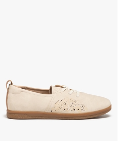 derbies femme a talon plat et lacets elastiques blanc derbiesC016101_1