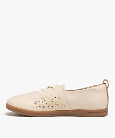 derbies femme a talon plat et lacets elastiques blanc derbiesC016101_3