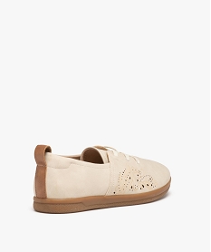 derbies femme a talon plat et lacets elastiques blanc derbiesC016101_4