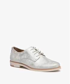 derbies femme metallisees a semelle bicolore blancC016201_2