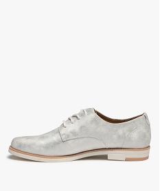 derbies femme metallisees a semelle bicolore blanc derbiesC016201_3