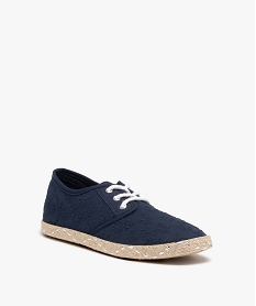 derbies femme souples en toile et lacets cordelette bleu derbiesC016301_2