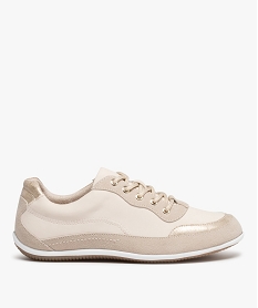 baskets femme confort a lacets et semelle fine beige baskets et tennisC017401_1