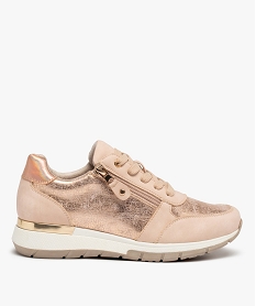 CHAUSSURE SPORT NOIR/ORANGE CHAUSSURE SPORT ROSE/BEIGE:30380780427-Synthetique/Textile/Elastomere/Textile/