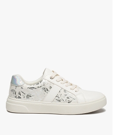 GEMO Baskets femme à motifs métallisés blanc standard