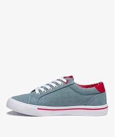 baskets femme en toile denim avec details contrastes bleu baskets et tennisC019001_3